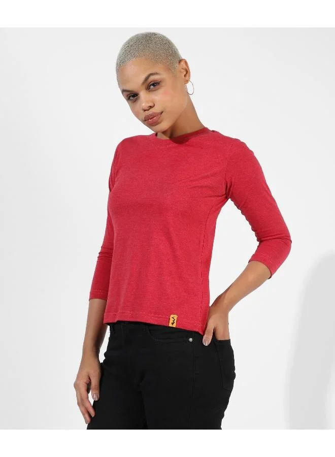 Pinacolada  Women's Crimson Red Basic Lounge Top for Women | Best Price UAE